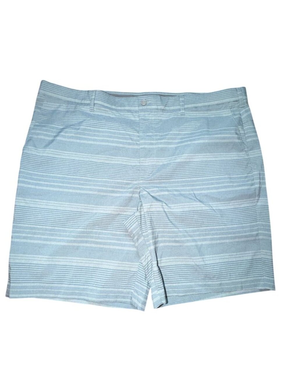 PGA Tour Mens Moisture Wicking Striped Golf Shorts-Gray/Blue-Sz 42-GUC